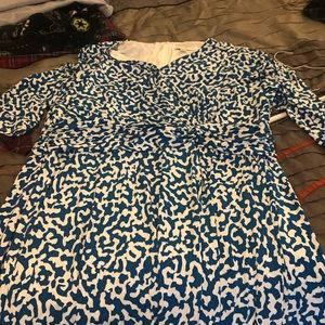 Blue and white dress